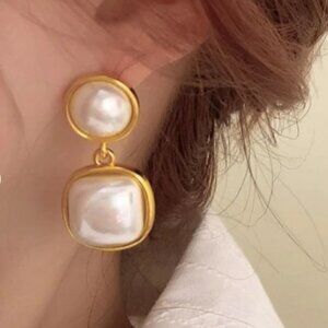 faux pearl drop earrings chic classic luxury